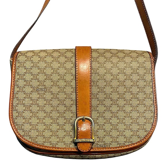 • Celine vintage Macadam Triompe canvas and leather shoulder bag - Picture 1 of 15